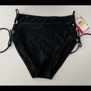 NWT Hula Honey High-Waisted Black Bathing Suit Bottoms Size Medium